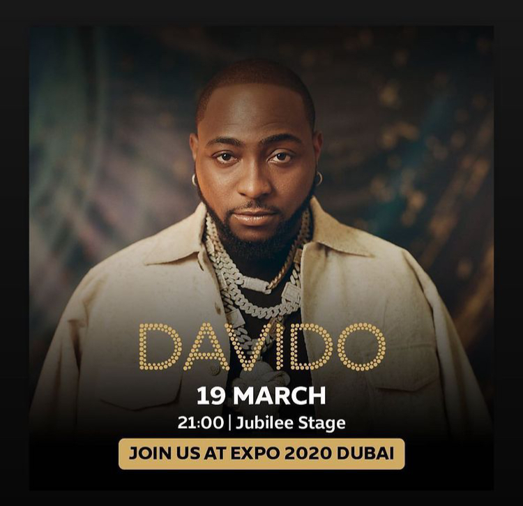 chartsafrica's tweet photo. .@davido performing at the #Expo2020 in Dubai on March 19…
Subscribe to our YouTube channel for live updates of his performance. 

https://t.co/Ng2zBy0WsG https://t.co/inGkLuRR1d