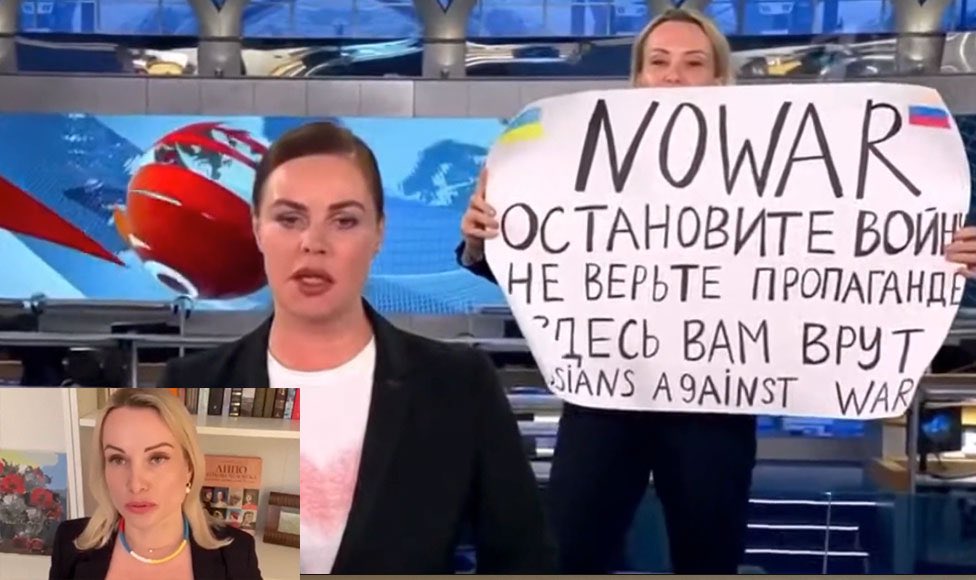 pippogatto's tweet photo. Fermate la GUERRA non credete alla propaganda. Crimine impunito vontromla volontà dei popoli. Solidarietà alla giornslista russa Marina Ovsyannikova, ora scomparsa. https://t.co/lFLfsj7Bm9