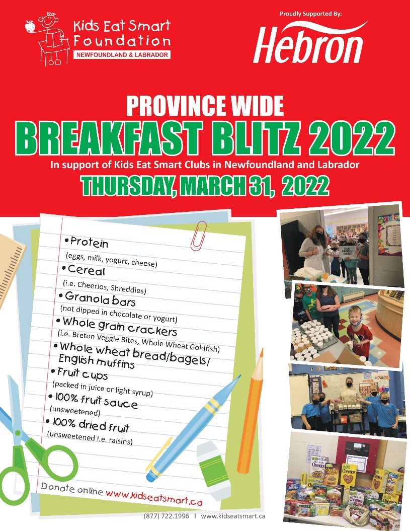 Please support SPJH Pythons in having a strong start to their day by donating to the <a href="/kidseatsmartnl/">Kids Eat Smart</a> Breakfast Blitz 2022! From now until March 31st! 🍽🧇🍎🍊
