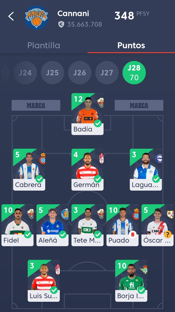 FantasyMarca's tweet photo. Gana @nanividal73 la jornada 28 en la Primera de maestros #TheBestFantasy @GradaDiez el líder @HrunoFantasy saca cuatro puntos a @Nilis222 @JMRioja @cancirer @jurecak @Fanaka75 @JoseCarrasco_98 @CrIsTiKoN @NachoHeras @LoboDelFantasy #LaLigaSeJuegaEnFantasy 🧑🏽‍🏫⚽ https://t.co/idtD5oRfIJ