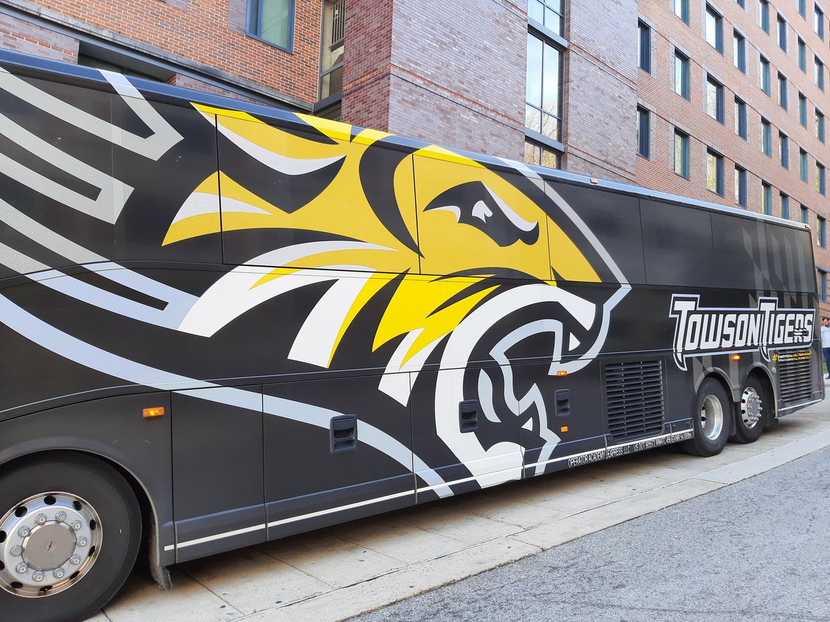 Towson_MBB's tweet photo. 🚌 to Winston-Salem in style! NIT first round is tomorrow! 
#UnitedWeRoar https://t.co/Y6vs1D2GWI