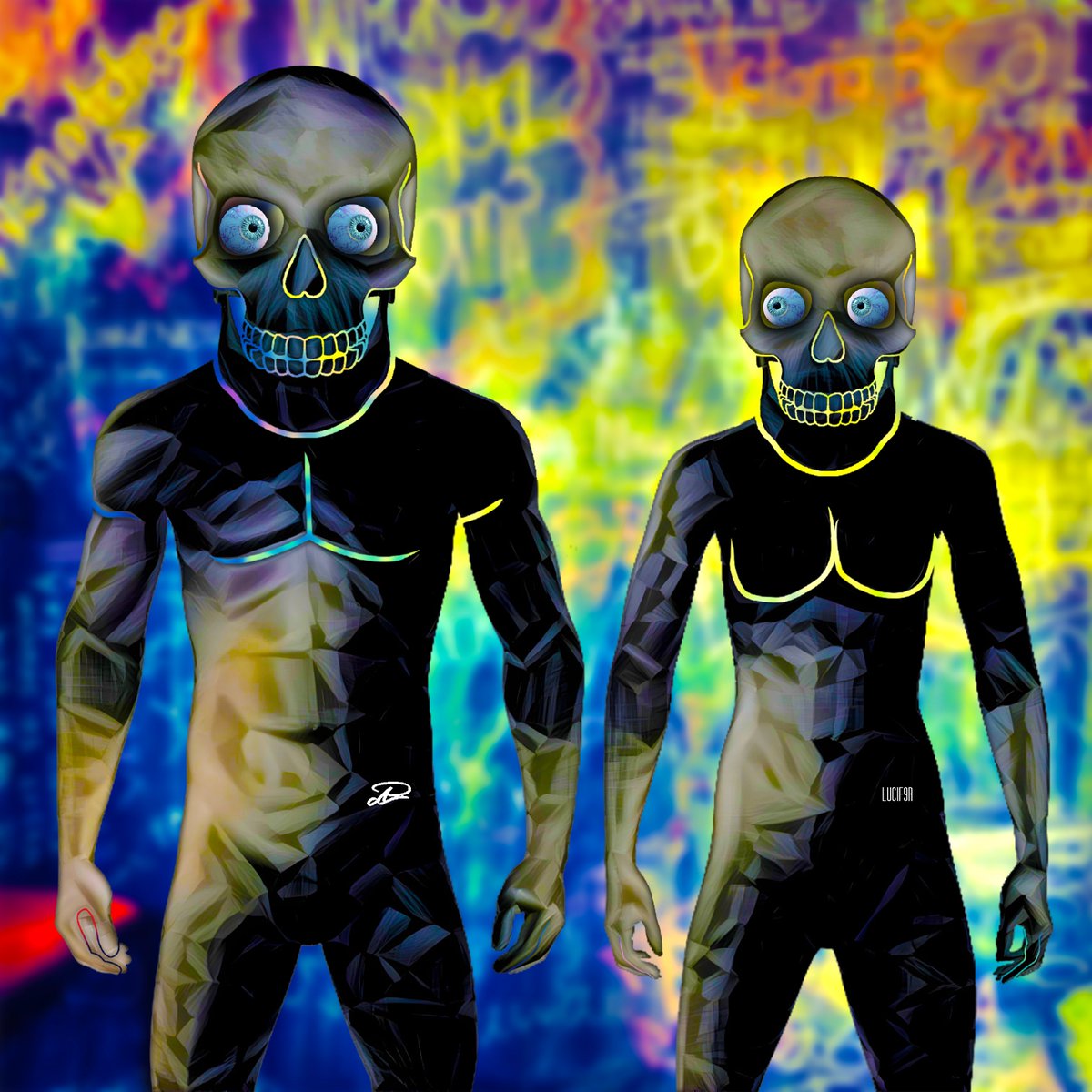 Lucif9rLens's tweet photo. #SKULLADELIC Series 2 - Couple Series
Item Number: S100036
Series: S2
Collection: Skulladelic
Price: 0.05 $ETH (No Gas Fee, #Polygon )

*Total of 100 unique artwork to be sold on 
@opensea

#Lucif9r #ColourBlindArtist #OpenSea #NFT #nftart 

https://t.co/NvIIGpNAOU https://t.co/gqBtPtkIRG