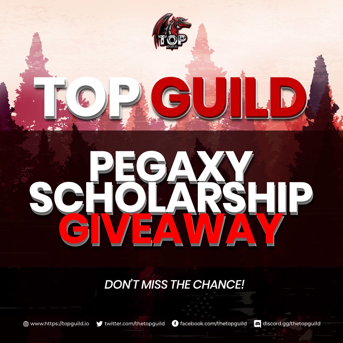 TheTopGuild's tweet photo. 🎉 We have a Giveaway of 3 @PegaxyOfficial Lifetime Scholarships with 25% Share.

To participate, you will have to (1) Retweet + Like + Comment why you deserve to win, and (2) Follow Us. The #PegaxyGiveaway  will end by Friday.

Let's go! 🎉 https://t.co/nH2KTJvtxW