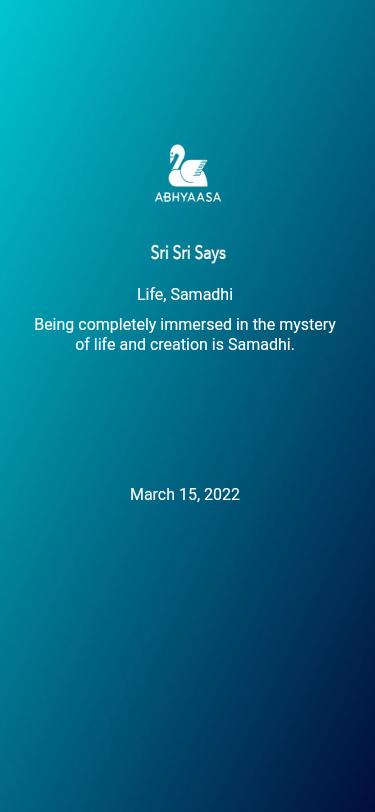 DailyYogaAtHome's tweet photo. Being completely immersed in the mystery of life and creation is Samadhi.
 
----- 
 Powered by Abhyaasa.
 Android - https://t.co/7n60qXHFLZ 
 iOS - https://t.co/aE10Pwo5bz 
 Download for free. Today. Now. https://t.co/yWfFTUQmhM