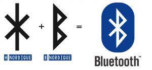 C'est une super jolie histoire !
Le logo du Bluetooth a été nommé ainsi en hommage au roi scandinave Harald Blåtand dont les initiales sont H (ᚼ) et B (ᛒ). 
Celui-ci a uni pacifiquement Norvège et Danemark en 958 à l'instar du Bluetooth qui unit des appareils différents !