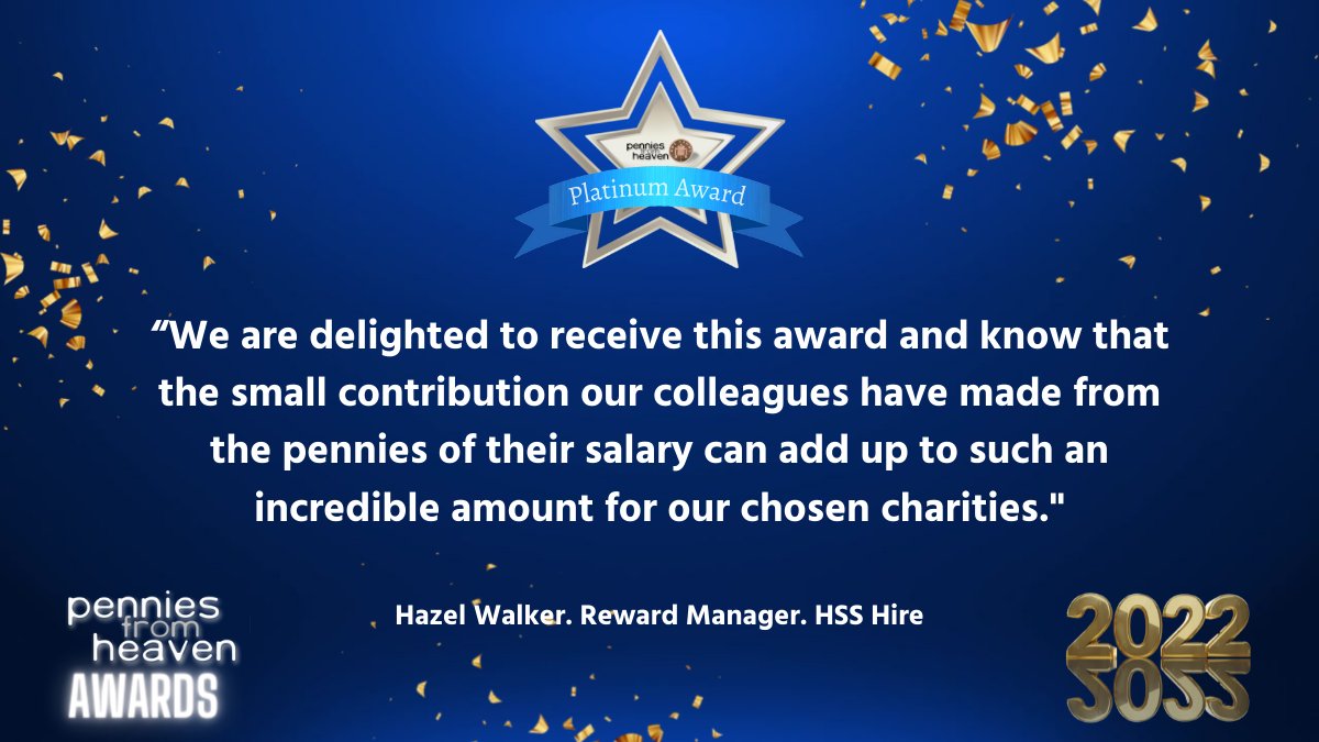 ⭐️ PLATINUM AWARD ⭐️ | Platinum Awards are given to employers with more than 40% of staff/pensioners in the scheme, and this year we are delighted to have 11 members achieving this. Here is what one of those winners, @HSSHire, had to say about winning this award. #PFHAwards2022