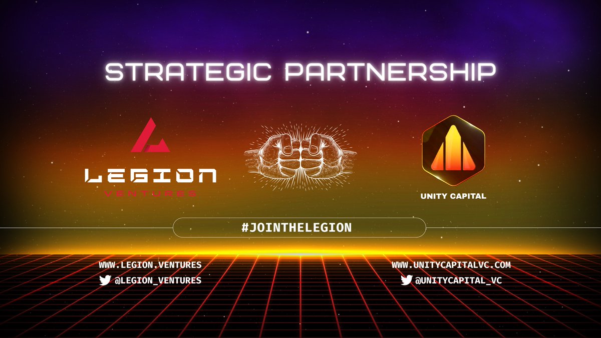 Legion Ventures 🤝 <a href="/Unitycapital_Vc/">Unity Capital is Now Unity Lab</a> 

We've formed a strategic partnership with #UnityCapital to work toward a stronger decentralised future.