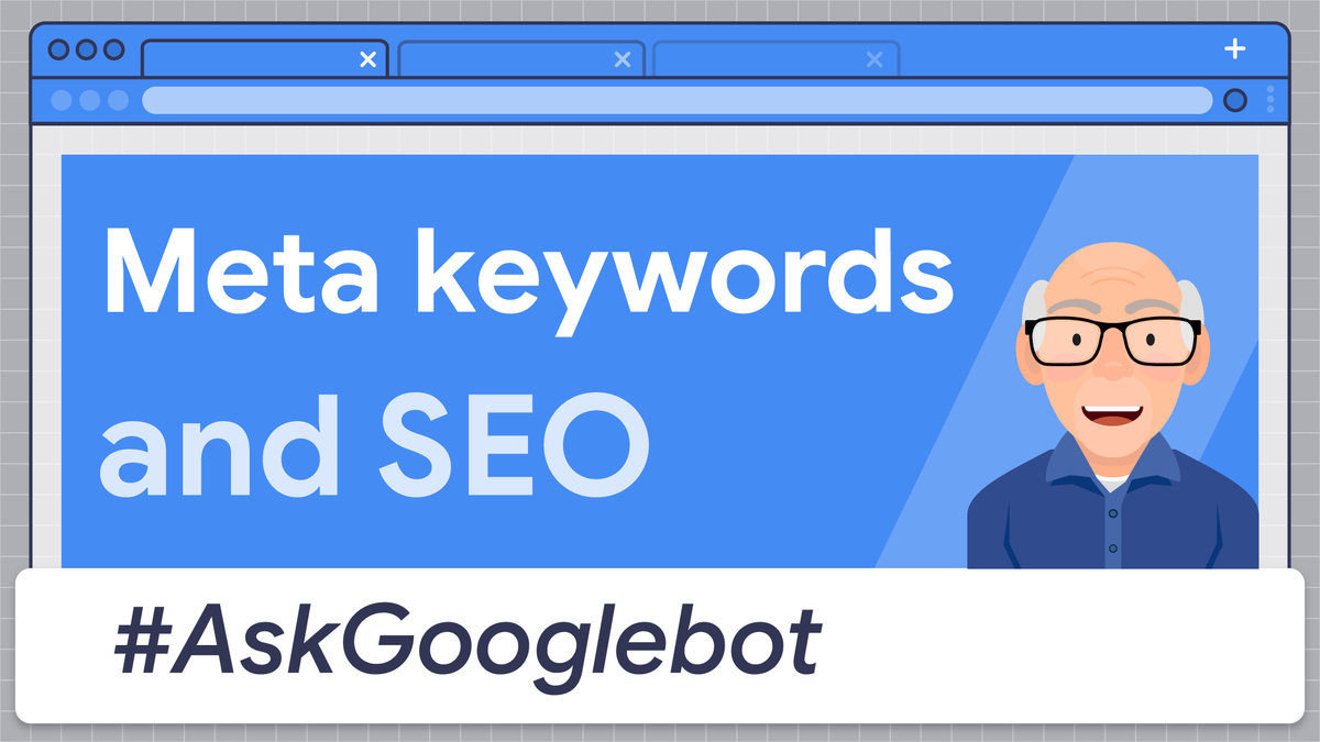 googlesearchc's tweet photo. How does Google Search use keyword meta tags? Do they matter for SEO? 🤔 
 
Watch our latest episode of #AskGooglebot where @JohnMu answers these questions →  https://t.co/eY5AbsNAhI https://t.co/fjDMsbgOZ7