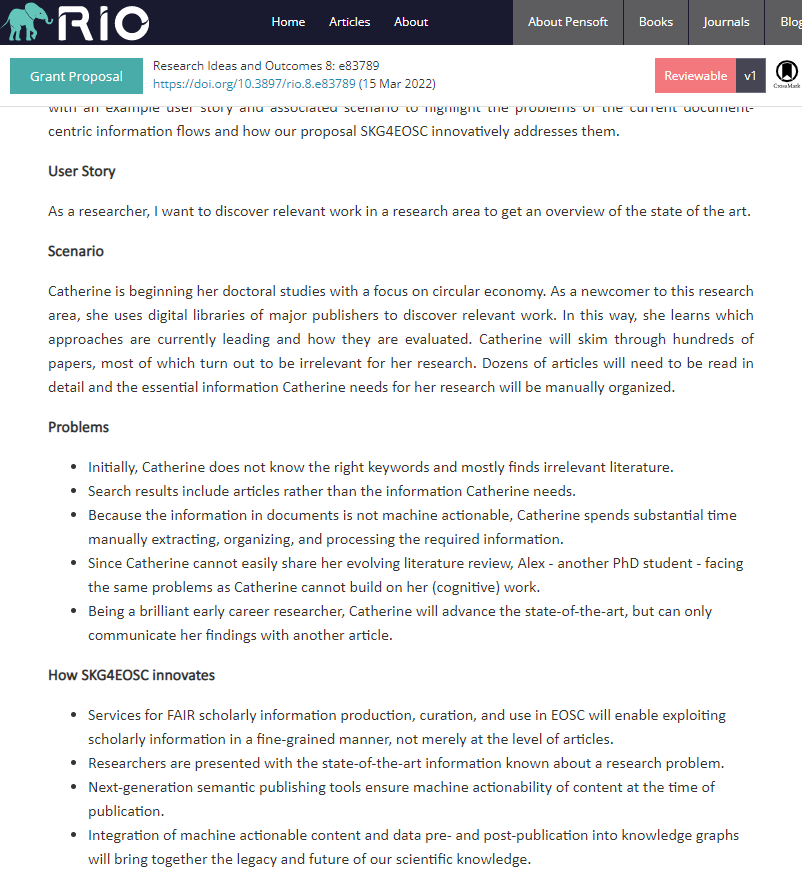 RIOJournal's tweet photo. Beyond #scholarly information packaged in narrative (PDF) documents is #FAIR #ScholComm and explicit, machine actionable provenance links between FAIR info, primary data &amp; contextual entities.
🔗Check out SKG4EOSC's Grant Proposal: https://t.co/7Rn6uqjaU6 #OpenScience @orkg_org https://t.co/vFDyIICR9h