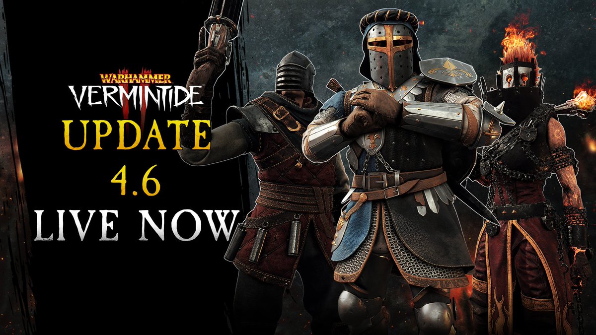 VermintideGame's tweet photo. The Quality of Life update is out now on PC! We're bringing you fixes &amp; tweaks, new Grudge Marks, UI updates, Premium Cosmetics, and more.

More info here! 
📜  https://t.co/JJDPXk8xUr https://t.co/NKdfzaQPeV