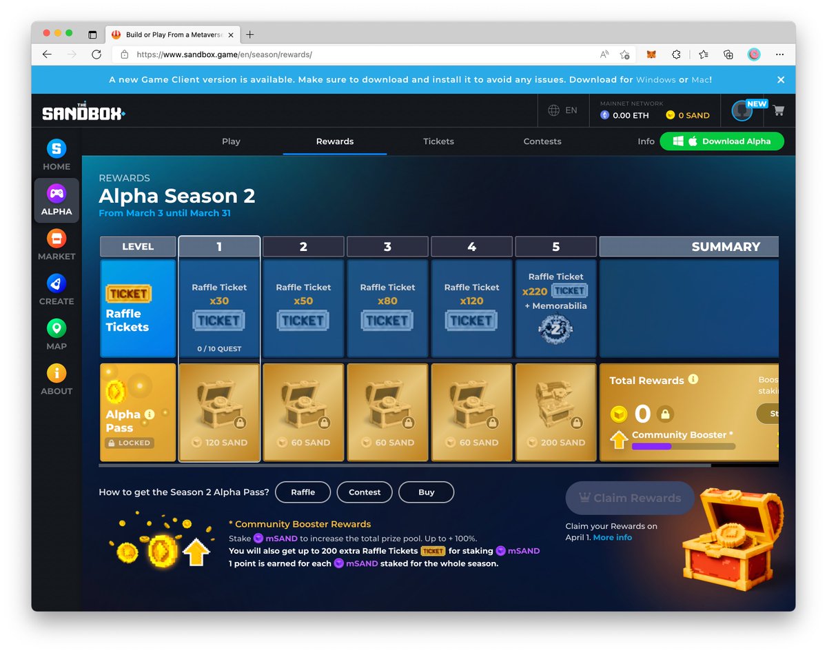 reonanwa's tweet photo. @TheSandboxGame I just participated in the daily #SandboxAlphaS2Contest for a chance to earn up to 1,000 $SAND! Starting March 14 -  Show your Raffle Tickets. Check out my screenshot below! 👇 #SandboxAlphaS2 https://t.co/9CzpROcK4x
