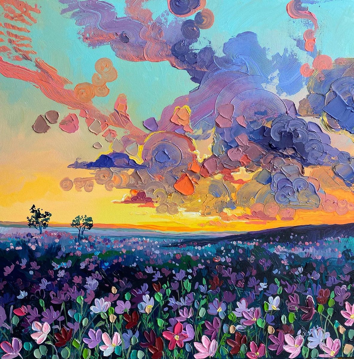 amtrusova's tweet photo. acrylic, canvas 70*70 cm "multicolored daisies" #daisies #art #artwork #painting #acrylicpainting #art https://t.co/KhLdaF9ZS1