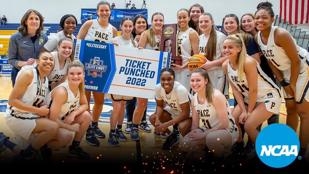 TheNortheast10's tweet photo. 𝐄𝐋𝐈𝐓𝐄 𝐄𝐈𝐆𝐇𝐓 𝐁𝐎𝐔𝐍𝐃

@PaceWBB captured the @NCAADII East Regional Championship on Monday night with a win over Daemen! 🏆

Next stop is the Elite Eight in Birmingham, Alabama🏀

🔗: https://t.co/WhjnoZvb4r

#NE10EMBRACE #NCAAD2 #D2WBB https://t.co/ml0RF9AinX