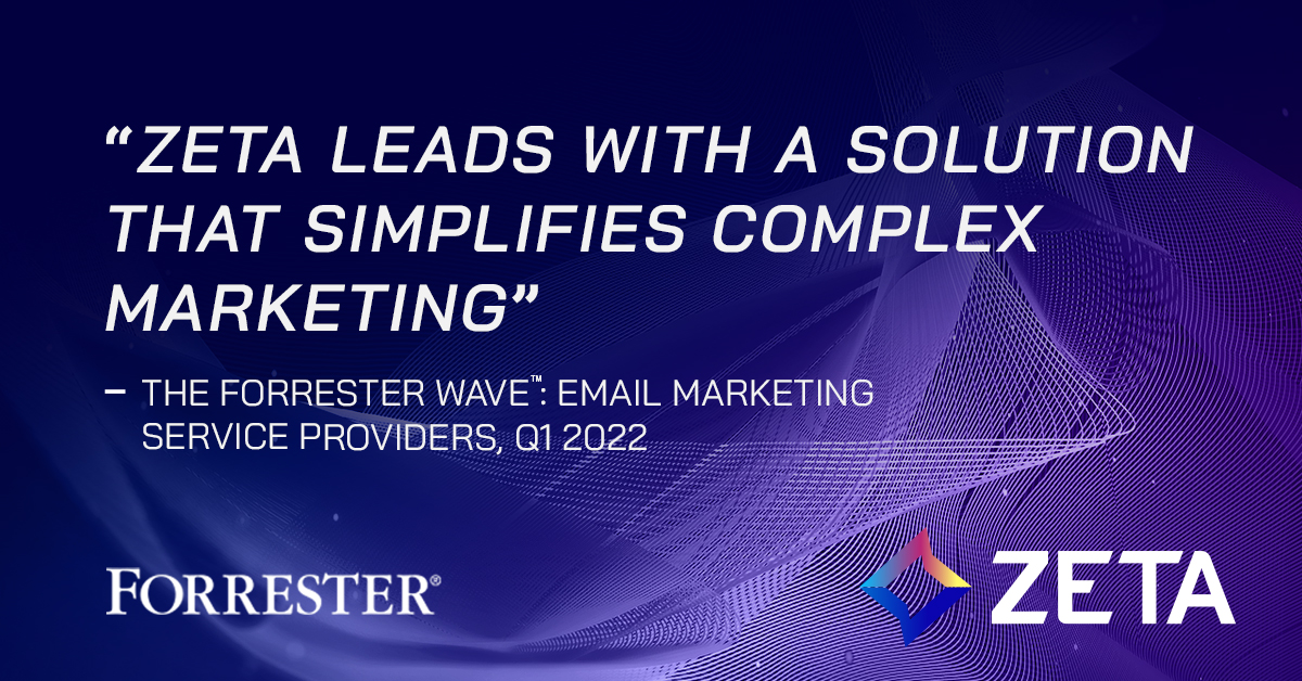 Boom! Just published, Forrester's Wave™: ESP report, the ZMP was named a Leader, as “a solution that simplifies complex marketing” – something every marketer needs today. Proud to be a part of this team - great achievement! #teamzeta
Read the report here: bit.ly/ZetaESP2022