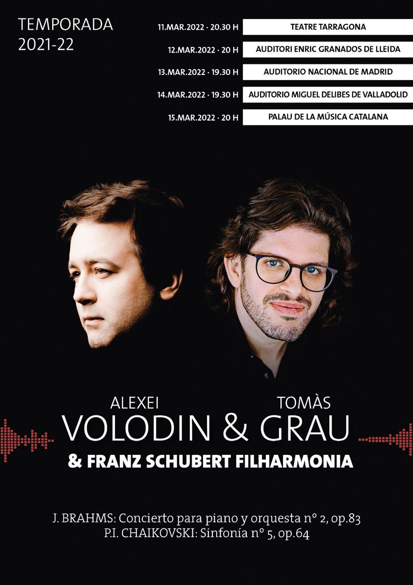 TomasGrauC's tweet photo. Final de gira avui a les 20h al @palaumusicacat dins el Festival @BObertura ! 5 dies, 5 ciutats i 5 auditoris completament diferents dirigint Brahms i Txaikovski amb Alexei Volodin i la @fschubertfilh ! Molt emocionat d’aquest viatge musical plegats!! https://t.co/F0mTfHB7CA