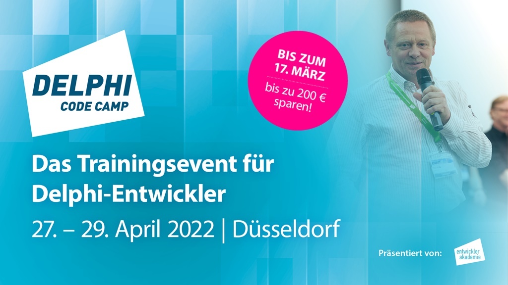 DelphiCodeCamp's tweet image. Jetzt aber mit Vollgas buchen! Denn unser #Early-Bird Rabatt für das #DelphiCodeCamp läuft in 2 Tagen ab.  Melde Dich heute an und spare bis zu 200 € auf Dein Ticket.

Zum Sparpreis: ow.ly/mci250IjJEV