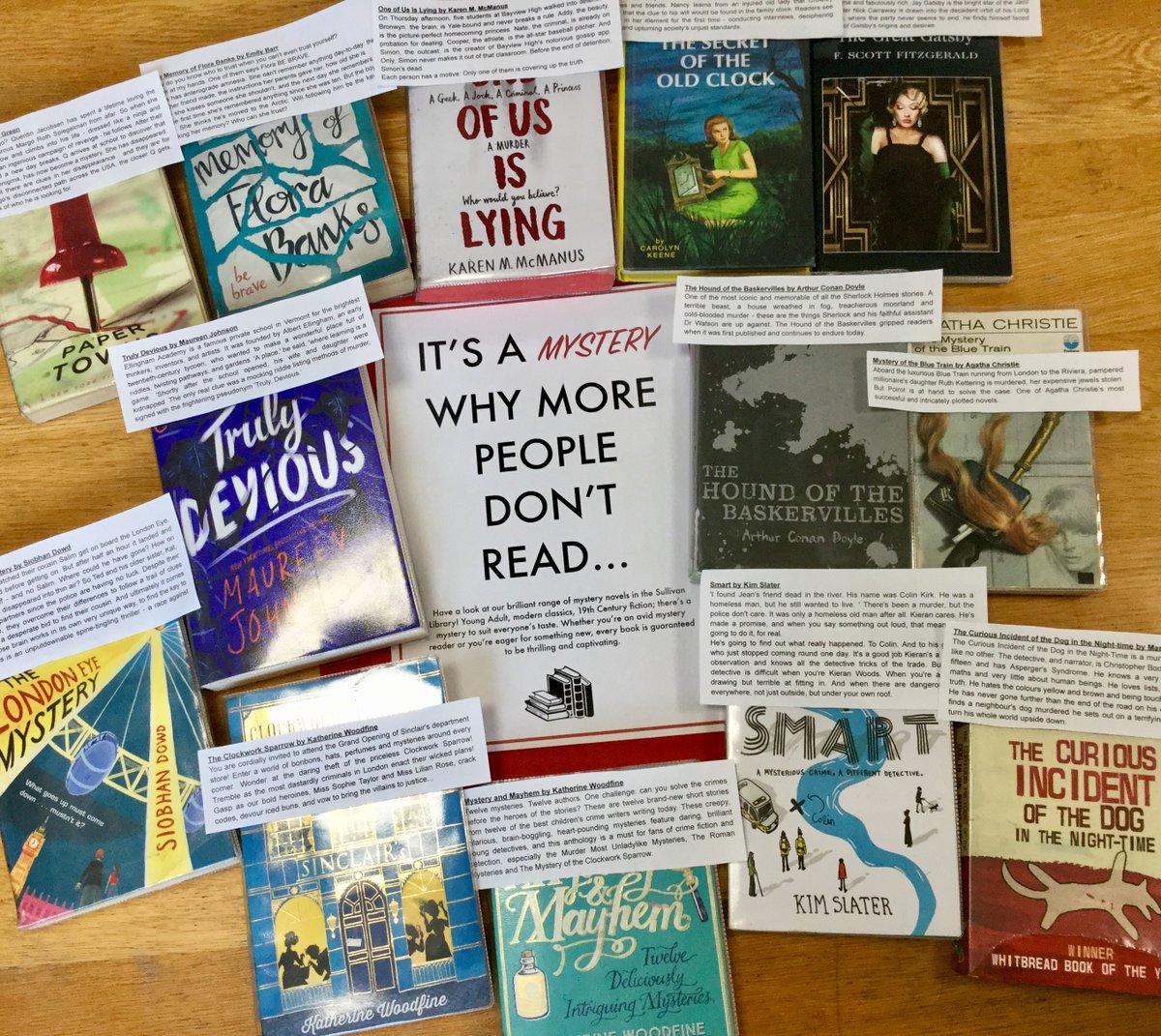 SullivanUpp_Lib's tweet photo. Encouraging all visiting the @SullivanUpp_Lib to try something new this week🤩Lots of great choices from our displays on #Refugees, Irish titles for #StPatricksDay & pupil librarian displays on #mysteries & #authorsoftheweek @TanyaLandman & #MegRosoff❤️📚#liblife #wearereaders https://t.co/jtZW07BtSf