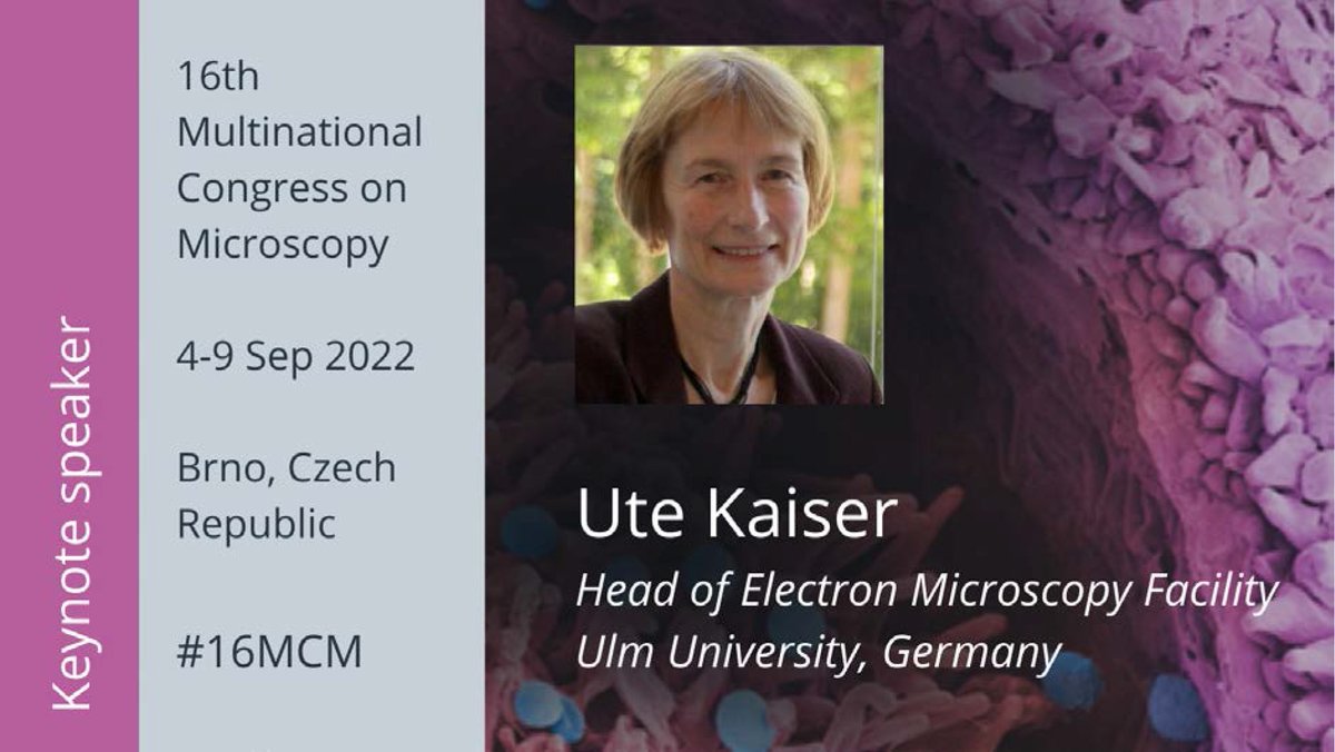 CSMS_microscopy's tweet image. Happy to announce that the 2nd keynote at the 16th Multinational Congress on Microscopy will be Prof. Ute Kaiser, head of Electron #Microscopy Facility and full professor at @uni_ulm, Germany. Registration & abstract submission are open! 16mcm.cz
#16mcm @eurmicsoc