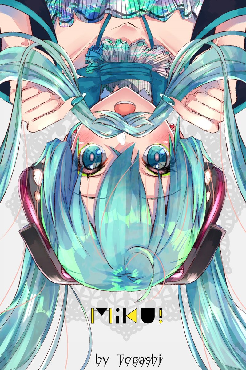 初音ミク 「そう言えば先日ミクの日だったので(いつの話を)過去絵のミクさんが出てきたのでそっ」|トガシ@ご依頼4月中旬以降受付のイラスト