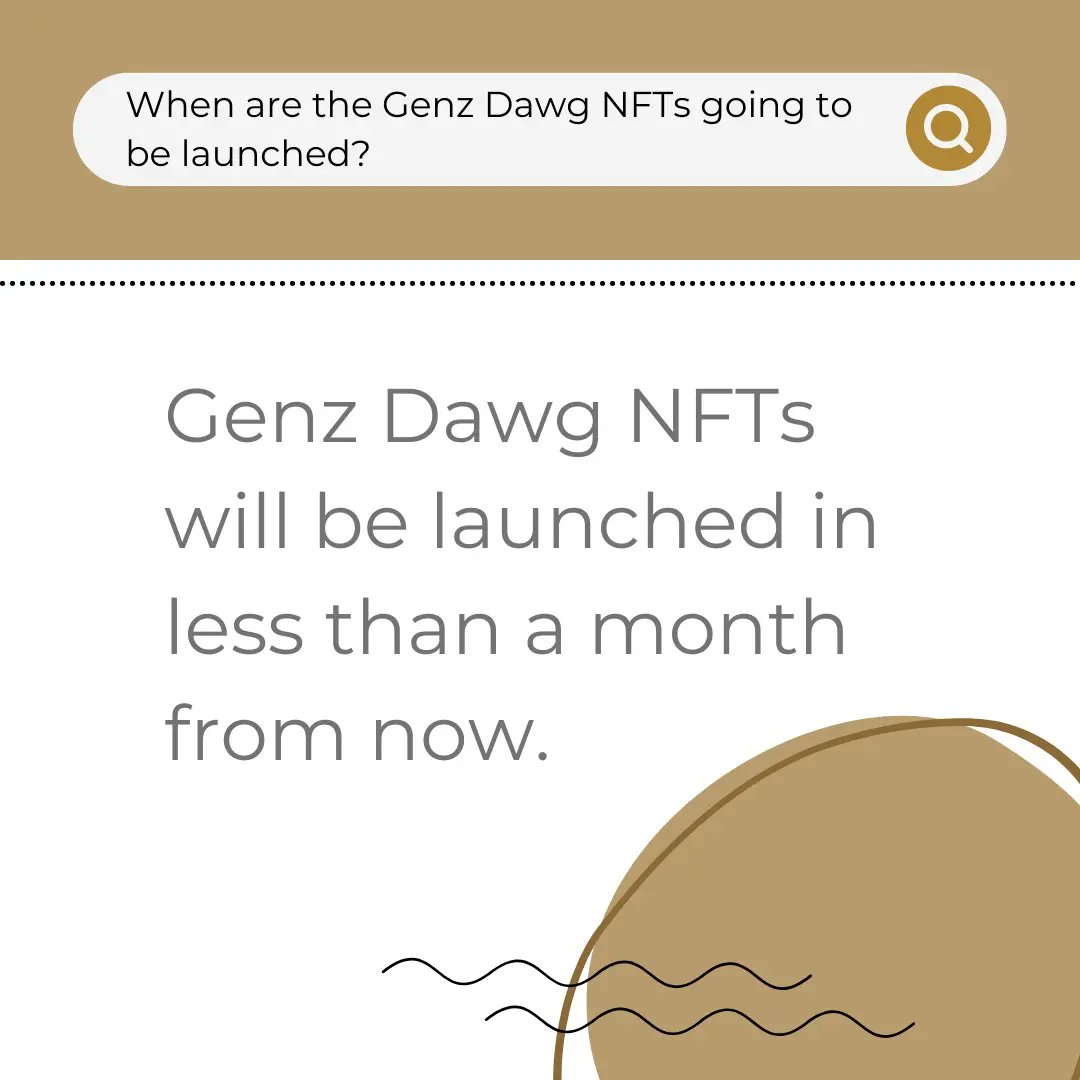 GenzDawg's tweet photo. @GenzDawg QNA #2 - When are the @GenzDawg #NFTs going to be launched?

#nft #genz #nftart #crypto #cryptos #cryptocurrency #NFTCommunity #doggo https://t.co/xjwVRdW1x0 https://t.co/HTDM8Vx7nO