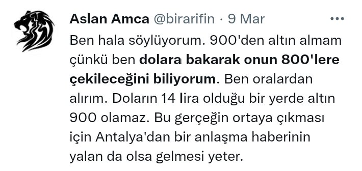 Altının düşüşünü gördünüz mü ? O daha da düşecek. 1200 olur diye 980'den 990'dan altın alanlar sayfamı yine ağlama duvarı yapacak, onlar sayfamı yatır yapacak bana çaput bağlayacak. Bu ekonomistlerin, bu bankacıların, bu uzmanların terste bıraktıkları beni Şıh Arif Baba yapacak.