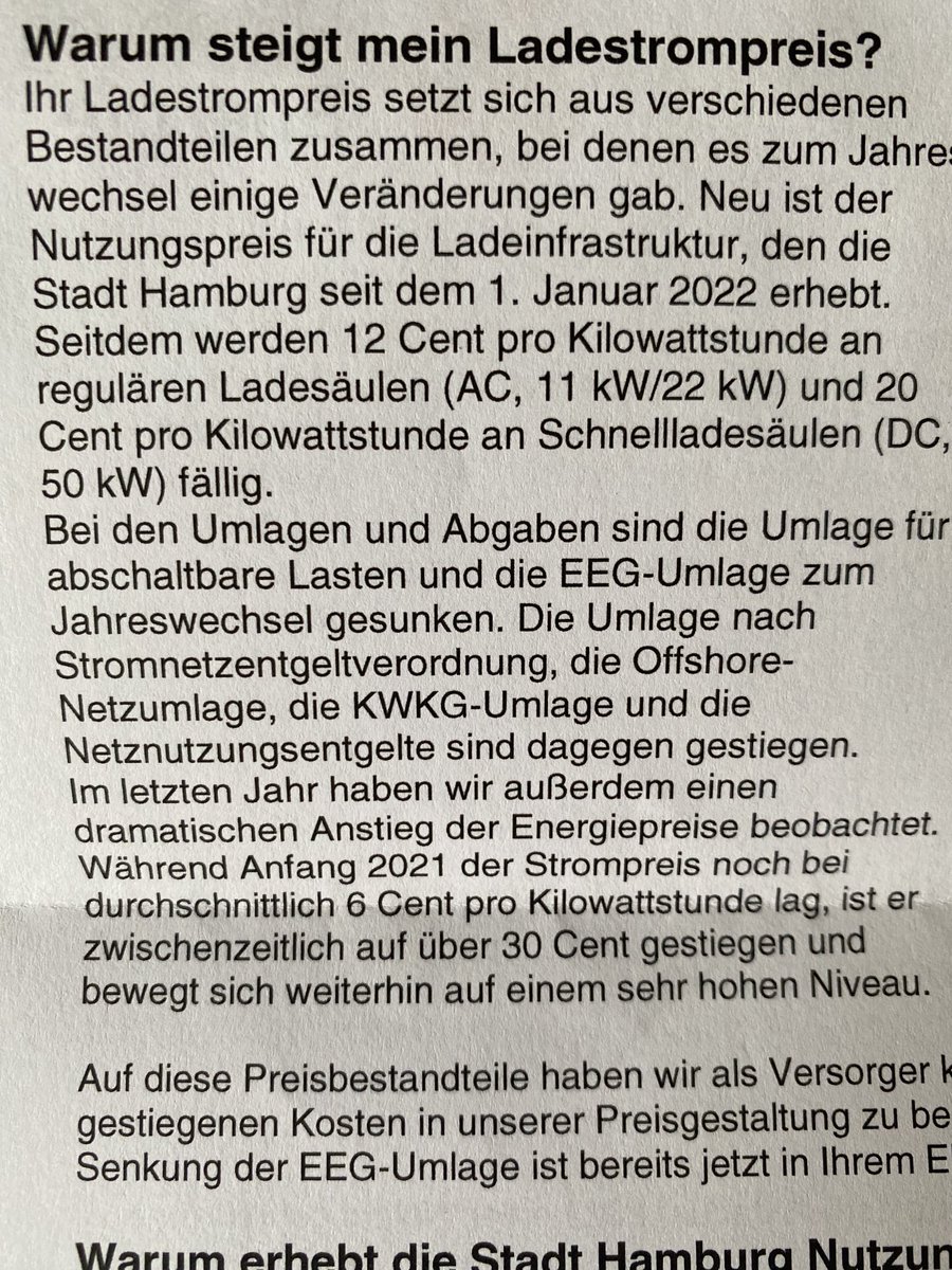 69 Prozent Preiserhöhung an der Ladesäule. Das ist kein guter Plan, #Hamburg, #HamburgEnergie.