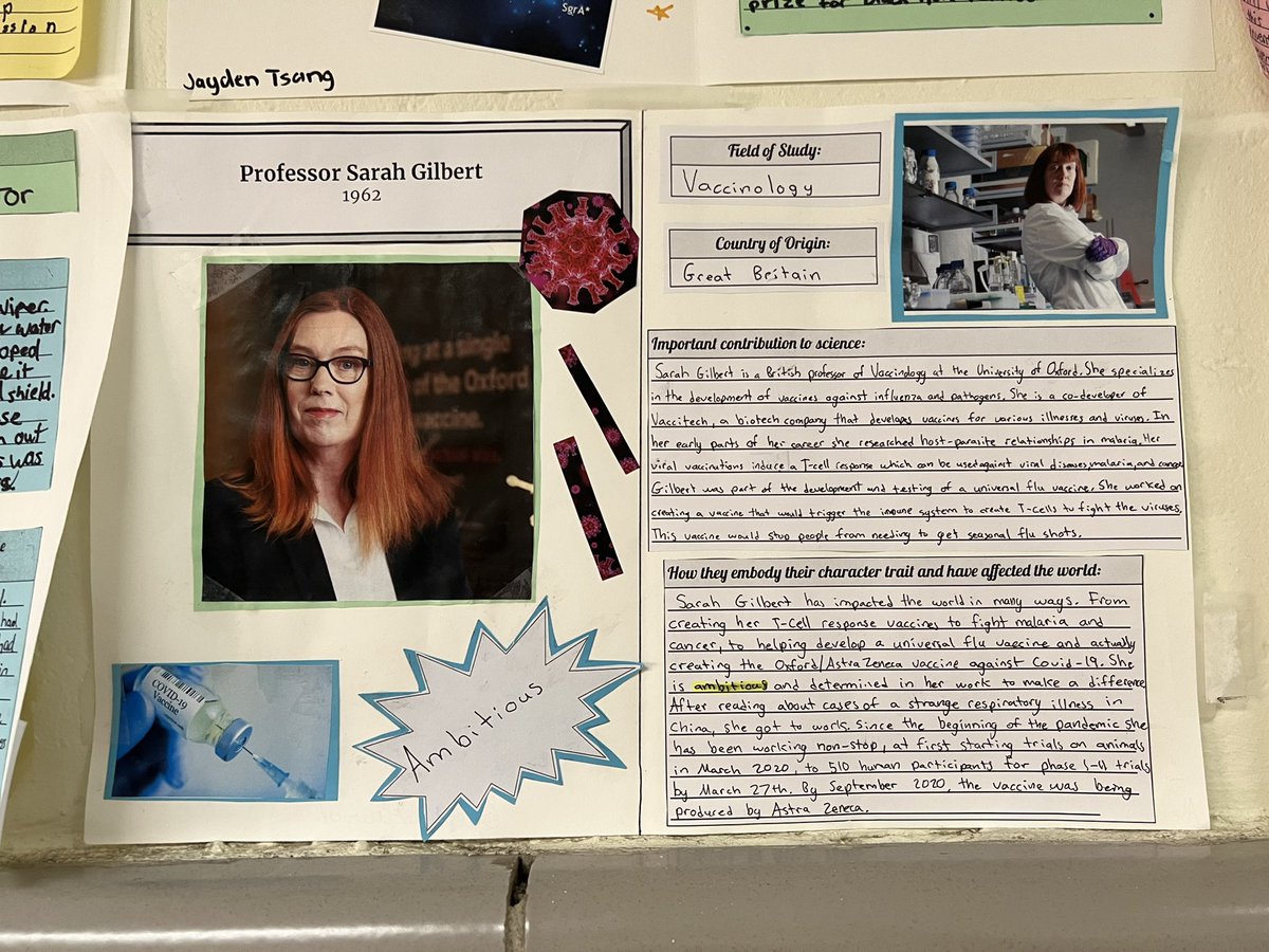 TerryRenna7's tweet photo. Mrs. Frankel’s students celebrated Women in Science by researching female scientists and making posters about their lives. @WTClarkeMS @emeadowschools #WomensHistoryMonth #womenempowerment #WomenInScience https://t.co/pBsAlI8l1V