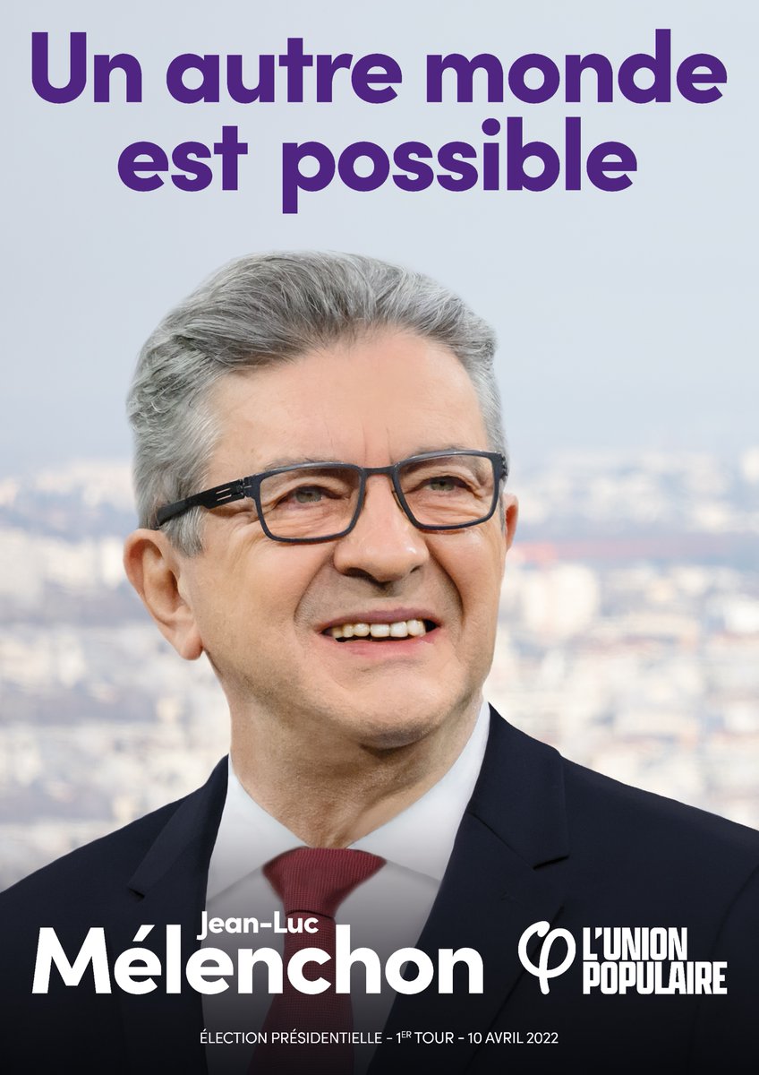 JLMelenchon's tweet photo. 🔴 Un autre monde est possible. 

Découvrez notre affiche officielle jusqu'au premier tour pour accéder au second. 

#Melenchon2dTour https://t.co/4PbIvY6G3s