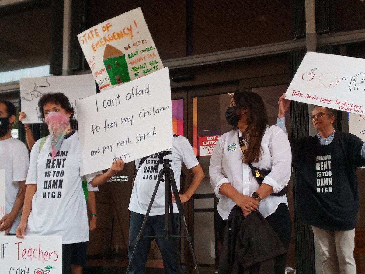 Protest at Government Center now calling for rent control. Miami is the least affordable housing market in the nation.