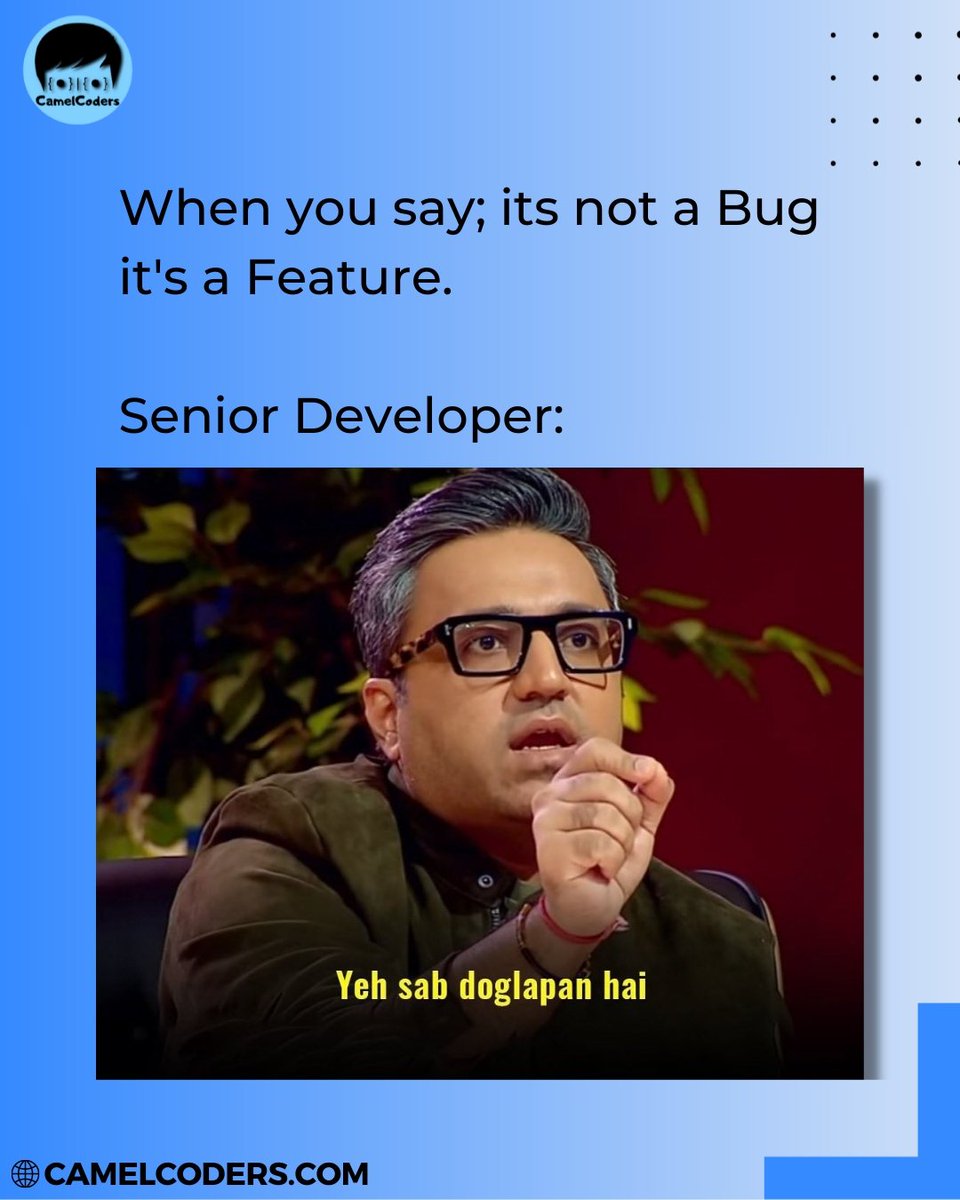 CamelCoders's tweet photo. Just programmers things.
#coder
#programmingmemes
#camelcoders https://t.co/cTUEK9PsnN