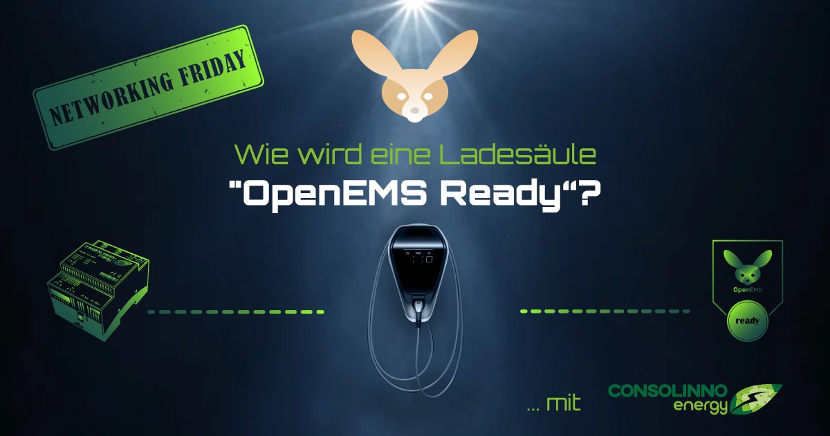 consolinno's tweet photo. Wie wird eine Ladestation „OpenEMS Ready“? - Entwickler und Markt tauschen sich beim nächsten #NetworkingFriday von @OpenEMS_EN darüber aus.
📅 Freitag, 18.03., Anmeldung:
https://t.co/BXIhnFSp8F
@consolinno @FENECON Opernikus GmbH
#opensource #energiemanagement #energiewende https://t.co/SZrF653wVW