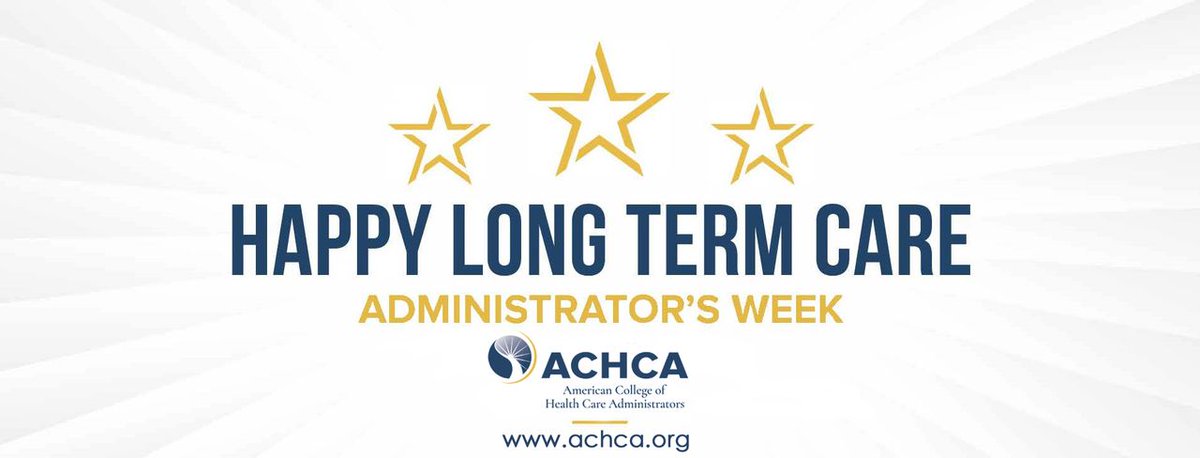 ACHCA's tweet photo. This week is National Long-Term Care Administrators Week! We want to thank and honor all who have made a difference and touch the lives of countless residents and family members. Thank you for all your hard work and dedication! #LTCAWeek22 https://t.co/U8porr77Eb https://t.co/Z6PjuLH2qo