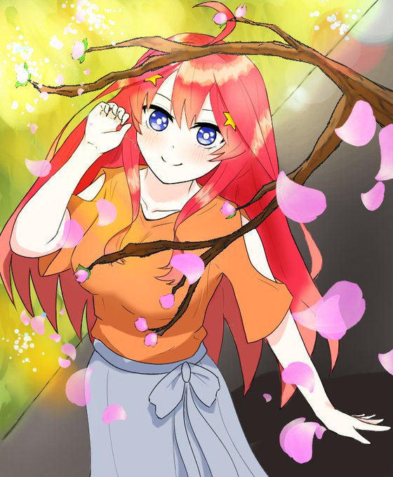 べりぃ🫧🐾さんがTwitterに投稿した中野五月(五等分の花嫁)のイラスト。