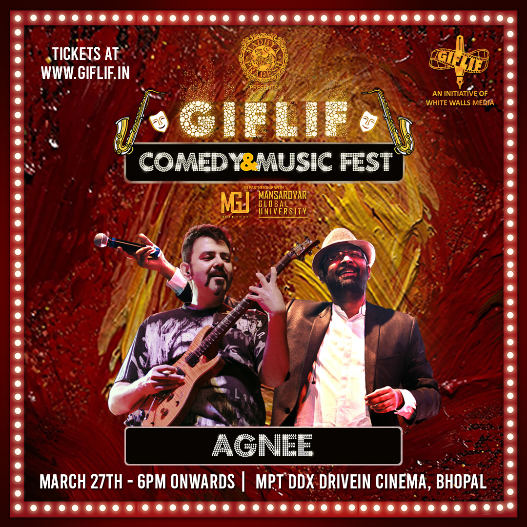 giflif's tweet photo. Agnee Live is a Pure Indie Rock band whose songs entwine Indian and Carnatic Classical Music with core rock structure. 
TICKETS at https://t.co/jKx2k6Crqf (link in bio)
Presented by @MPTourism
Powered by @MPSTDCofficial
#gifliffest #mptourism #Gifliflive #MGUGIFLIF #mpstdc #mp https://t.co/887mFQVA0R