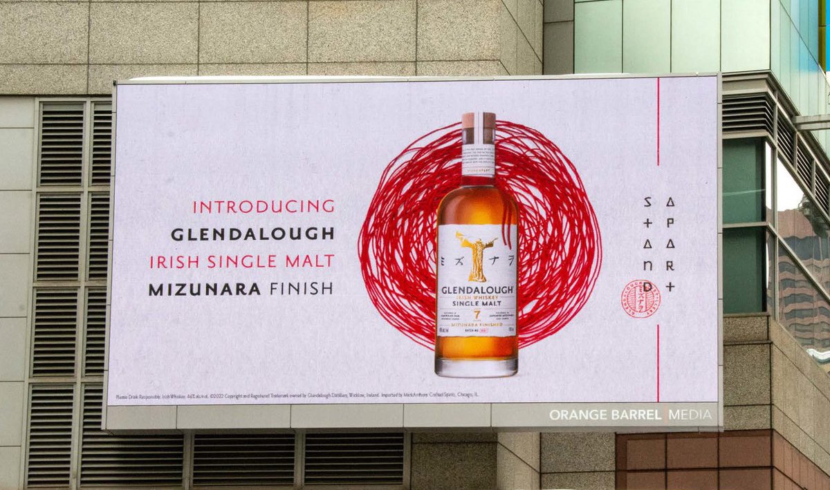 haworthmedia's tweet photo. @GlendaloughDist is celebrating St. Patrick’s Day with campaign launches of their new product, Mizunara Whiskey, and their well-known product, Double Barrel. OOH has launched in Boston and digital and social tactics followed in Boston, Chicago, and Miami. Cheers! #clientlove https://t.co/MofAkOefcd