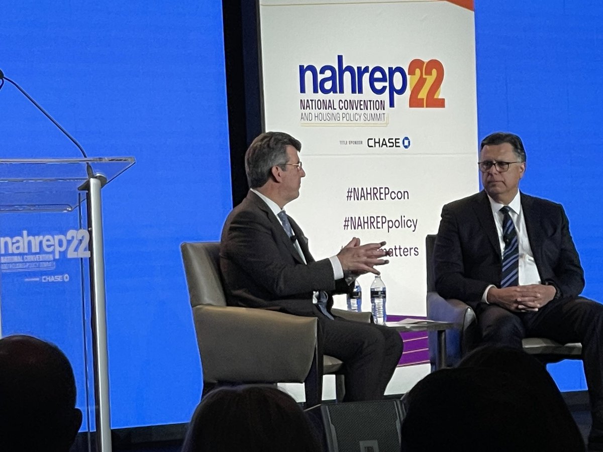 mondawebb's tweet photo. Excellent fireside chat w/@FreddieMac CEO Michael Davito & CEO Gary Acosta @NAHREP #nahrepcon Day 2. Takeaways included industry growth, partnership & more #Hispanic representation #nahreppolicy #policymatters https://t.co/HqEo3WdQXU
