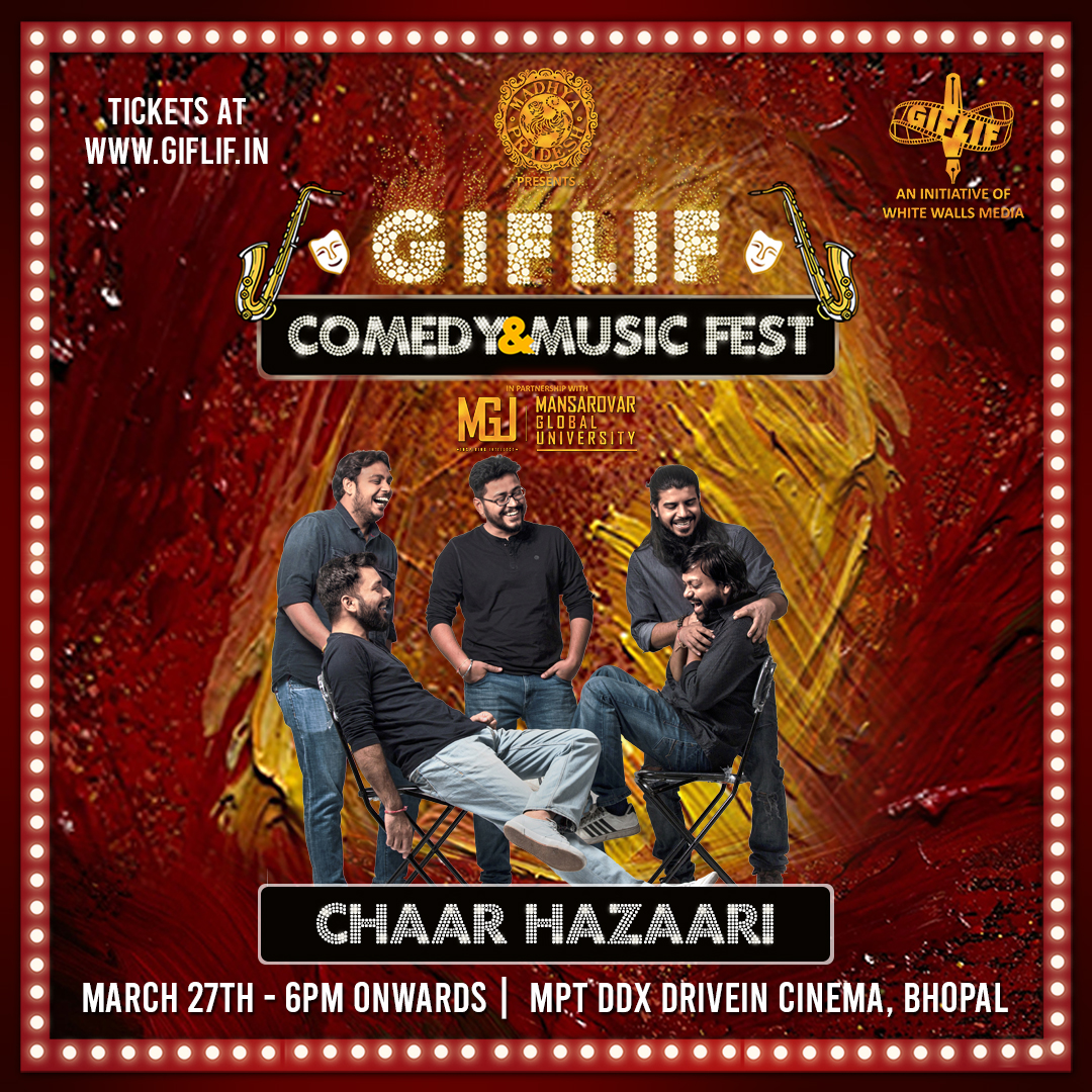 giflif's tweet photo. Chaar Hazari is a Contemporary Folk Rock Band creating music that is an acoustic blend of Classic Rock. 
TICKETS at https://t.co/jKx2k6UAEn (link in bio)
Presented by @MPTourism
Powered by @MPSTDCofficial
#gifliffest #mptourism #Gifliflive #MGUGIFLIF #mpstdc #mp https://t.co/3dmib2mZGd