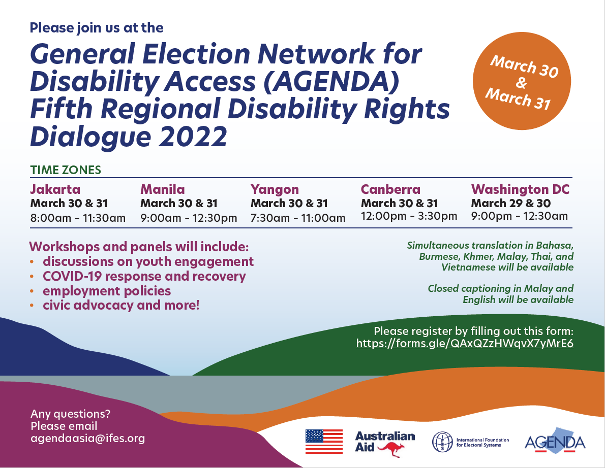 agendaasiaorg's tweet photo. REGISTER NOW to our Fifth Regional Disability Rights Dialogue. The theme is implementing the ASEAN #EnablingMasterplan 2025 & opportunities for #COVID19 response & recovery through inclusive digital access & economic development.
Click to register: https://t.co/7cbWQ5nByq https://t.co/o0ANhhlxmb