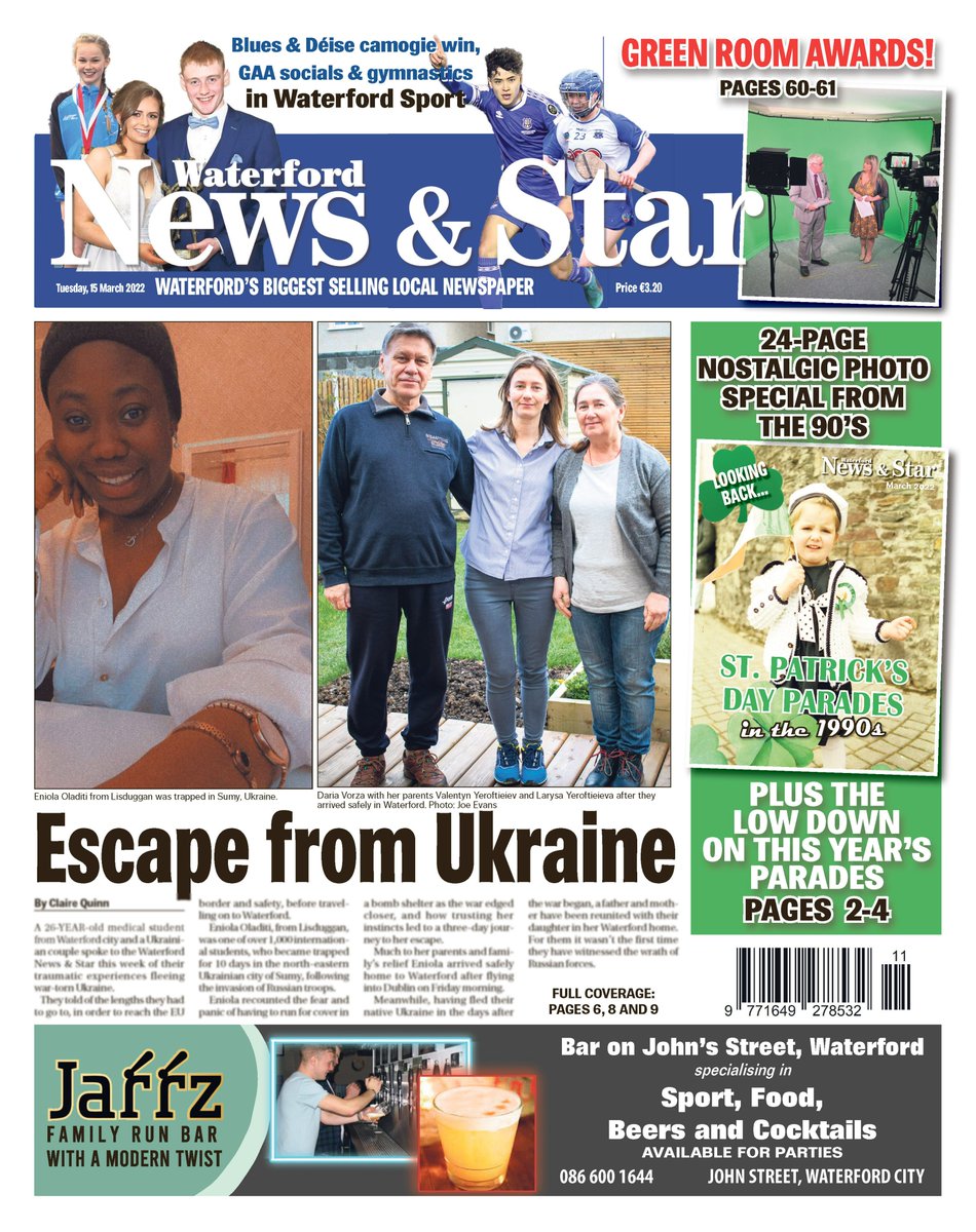 WaterfordNS's tweet photo. The front page of this week's Waterford News &amp; Star #Waterford https://t.co/ysDtEQ4skF