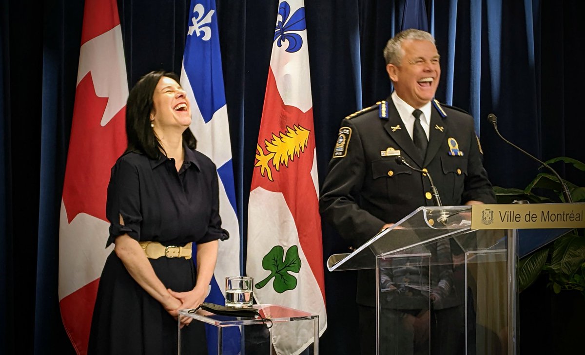 mathieuprost's tweet photo. Retraite du chef de police : il y a eu des "problèmes de communication" entre le SPVM et l'administration, admet Sylvain Caron qui assure avoir trouvé un "modus vivendi". Valérie Plante parle d'une "étanchéité poreuse" pour qualifier le mur entre police et politique #polmtl https://t.co/lH6QWm1fnF