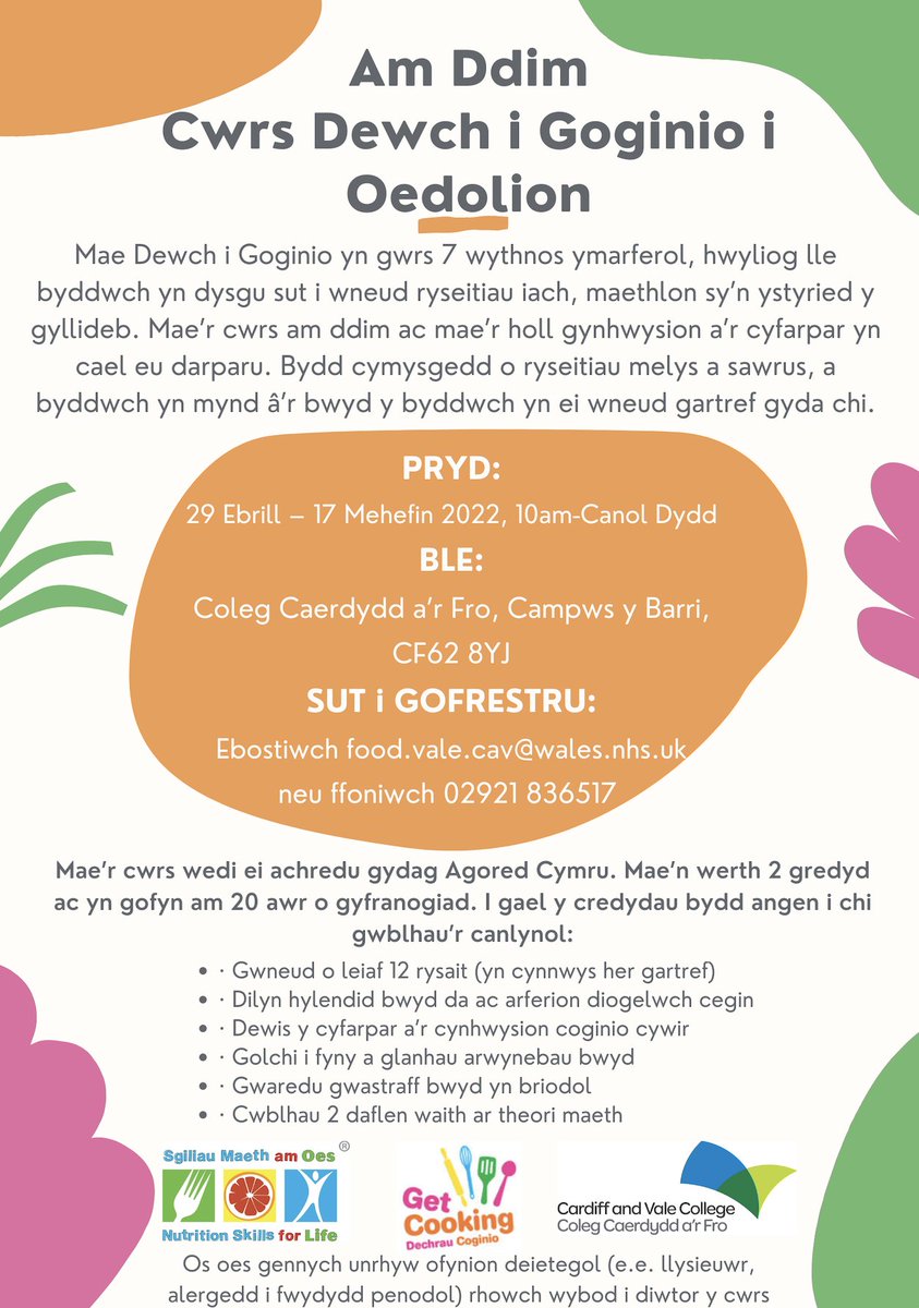 Check out this amazing FREE opportunity at Barry and Vale College 🧡

<a href="/OakSch/">Oak Field PS Barry</a> <a href="/CadoxtonPS/">Cadoxton Primary</a> <a href="/Holtonprimary/">Holton Primary School</a> <a href="/TheBigBocsBwyd/">The Big Bocs Bwyd</a> <a href="/CadogsC/">Cadogs Corner</a> <a href="/CadfieldV/">Cadfield Van</a>