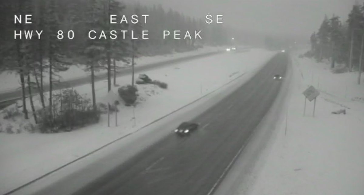 KTVN's tweet image. STORM WATCH: 
Winter is not done with us yet!
Chains are required on I-80 between Donner Lake Road to Kingvale in both directions. Get weather updates here: bit.ly/3KOFCMX