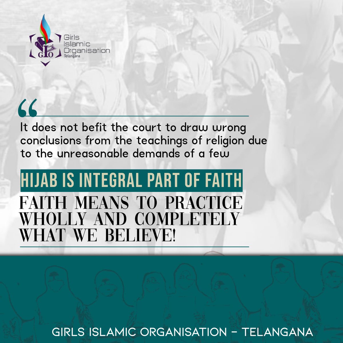 GIOTelangana's tweet photo. It doesn't befit the court to draw wrong conclusions from the teachings of religion due to unreasonable demands of few.
@GIOTelangana  condemn  the Judgement  of Karnataka HC 

@AudreyTruschke @SaketGokhale
#HijabVerdict #Islam #Article25  #Uniform https://t.co/oEbYiqaogm