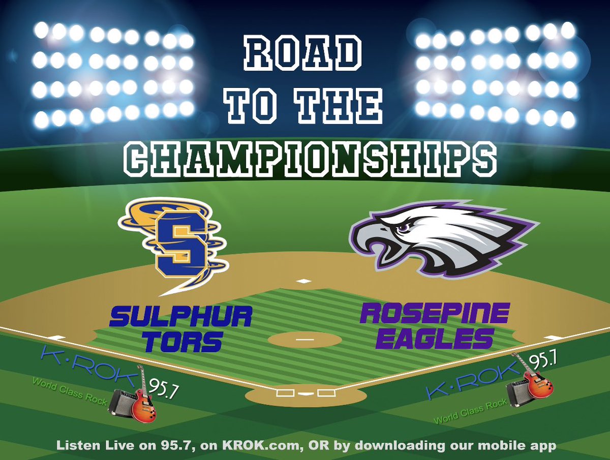 Chaston_Tavares's tweet photo. UPDATE: Our Road to the Championships season opener Rosepine vs Sulphur has been moved to Sulphur.

⚾️ Rosepine Eagles @ Sulphur Tors⚾️
📅 Tuesday, March 15, 2022
⏰ 6:00
🎙 Chaston Tavares &amp; Sean Larken
📻 95.7 KROK

LISTEN LIVE: https://t.co/6dr1zUCXAd https://t.co/Erf8FDCfqo