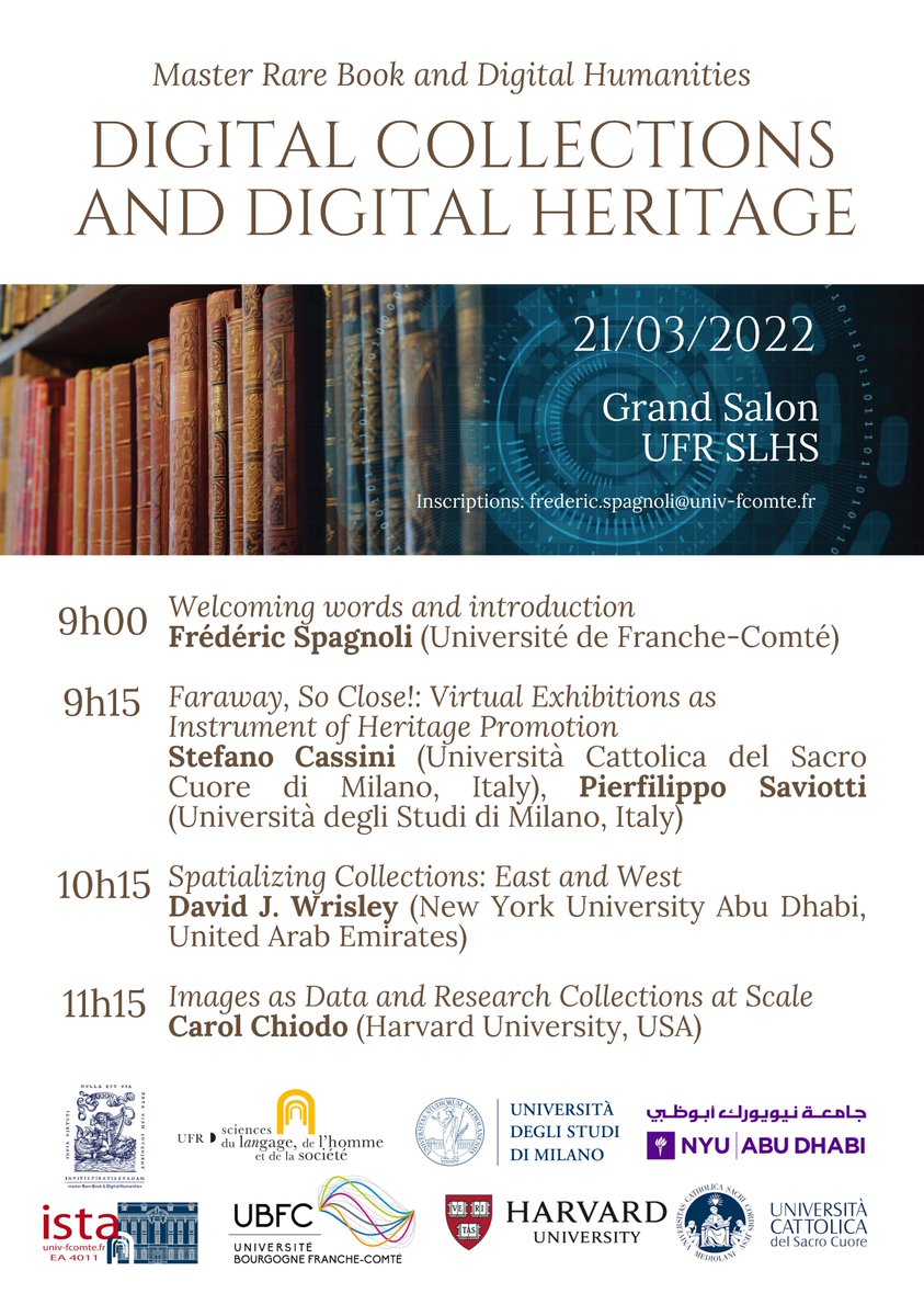 Looking forward to reuniting with <a href="/DJWrisley/">DJ Wrisley</a> at this event next week where we will be presenting our hot takes on digital collections and cultural heritage.