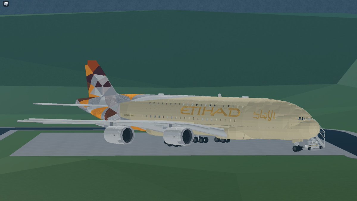 PrimePegasus's tweet photo. After 10 months of building, I have completed this Etihad Airbus A380 in Bloxburg. Hope you all enjoy as always.

+ Additional pictures and information below

@RBX_Coeptus @FroggyHopz_RBLX #bloxburg #roblox https://t.co/DSGnE3ZJ6o