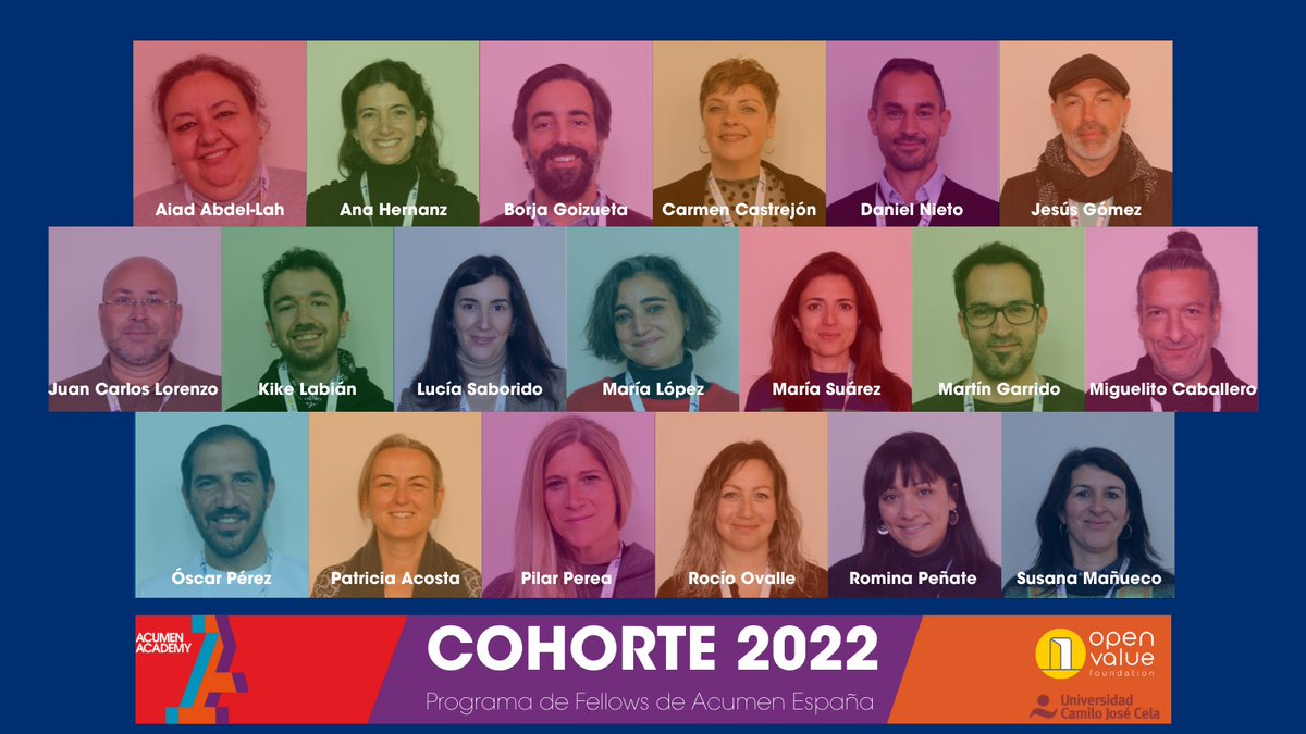 🙌🏻¡Te presentamos a la Cohorte 2022! 🙌🏻

En breve, comenzaremos nuestra aventura con el Primer Seminario Presencial en Becerril de la Sierra.

📍Conoce los detalles de las personas seleccionadas aquí 
sites.google.com/acumenacademy.…