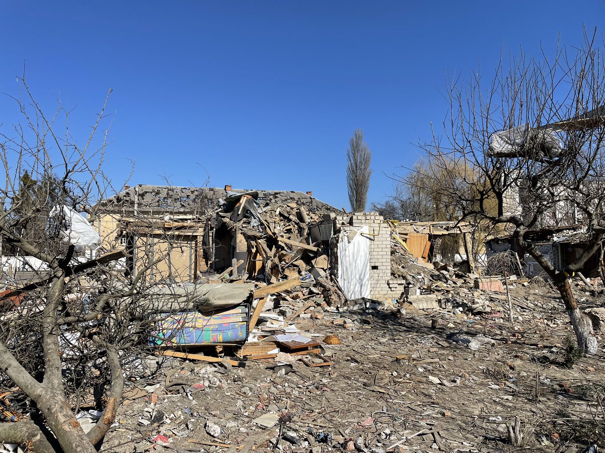 AlexandravonNah's tweet photo. Sergey‘s house in Zhytomyr has been completely destroyed by Russian missiles. His daughter was killed on the spot. And yet, he tells me he doesn’t blame the people of Russia, but Putin and his  government. His appeal to Europe: close the sky over Ukraine. 
#russianinvasion https://t.co/cfiM7vvp89