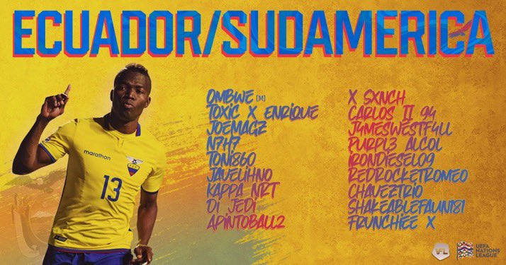 VFLEcuador's tweet photo. La seleccion para la liga de naciones
@TheVFL_ 
🎨 I @kizmarlo https://t.co/Iss9ChFnlN