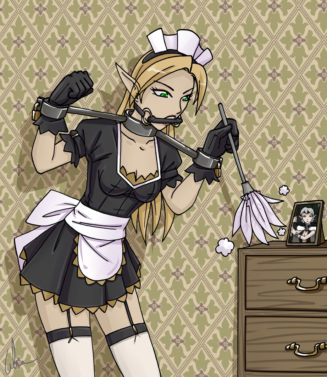 HeavensystemART's tweet photo. Did someone say they wanted more maids? Maids for everyone!! Just hope she can get her chores done all tied up and gagged in time ;) https://t.co/3SHrCfvUnp